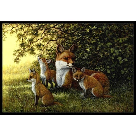 Carolines Treasures Foxes Resitng Under the Tree Indoor or Outdoor Mat- 18 x 27 BDBA0382MAT